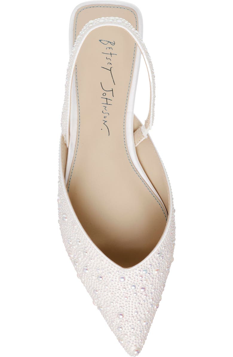 Betsey Johnson Vance Pointed Toe Slingback Flat, Alternate, color, Ivory