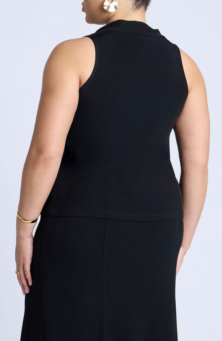 ELOQUII Cowl Neck Sleeveless Jersey Top, Alternate, color, 