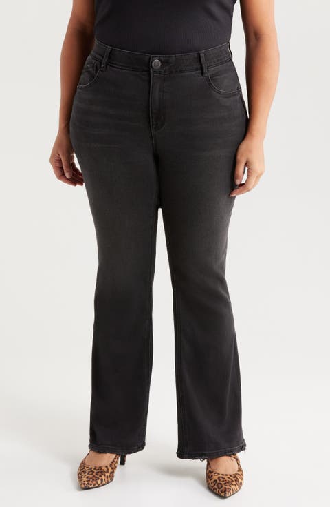 Madison 'Ab'Solution High Waist Bootcut Jeans (Washed Black Artisanal) (Plus)