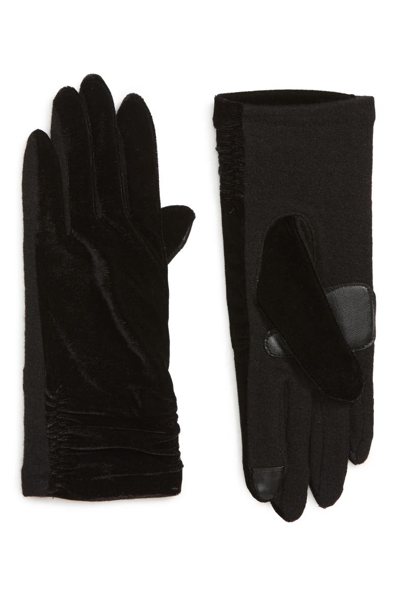 Radhika Vevlet Touch® Gloves, Main, color, BLACK