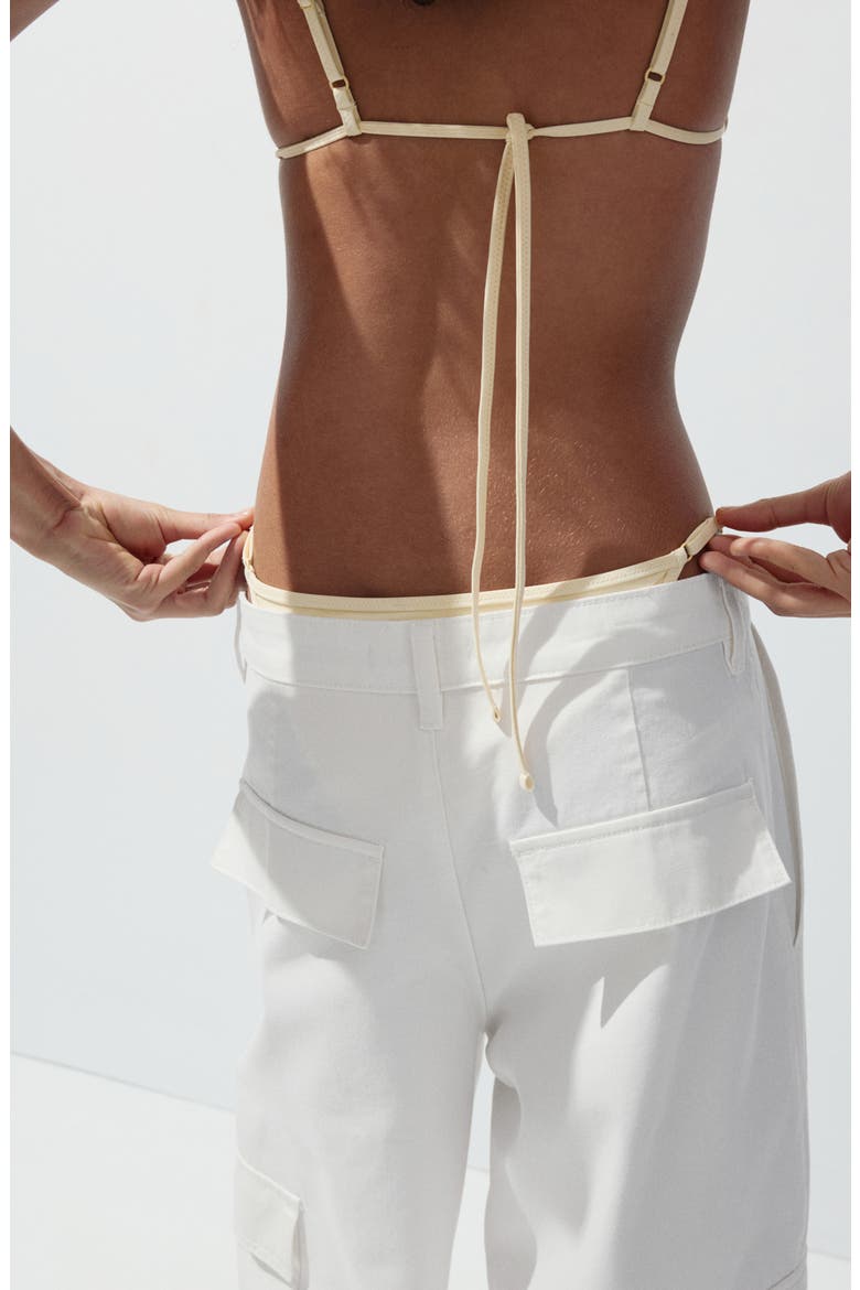 Wide Leg Cargo Jeans, Alternate, color, WHITE