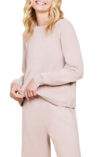 Barefoot Dreams Malibu Collection® Brushed Fleece Sweatshirt In Willow