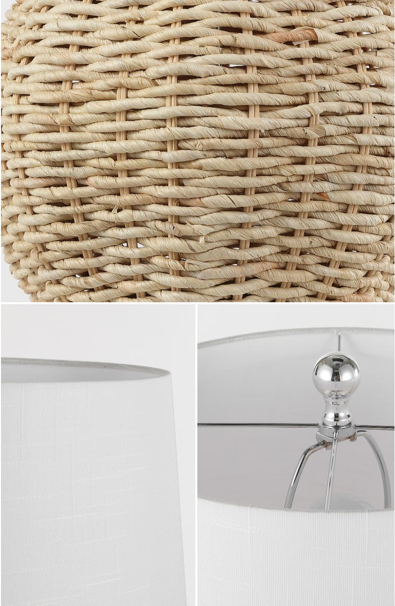 JONATHAN Y Nora 22" Rustic Coastal Rattan Globe LED Table Lamps, Brown, Alternate, color, Brown