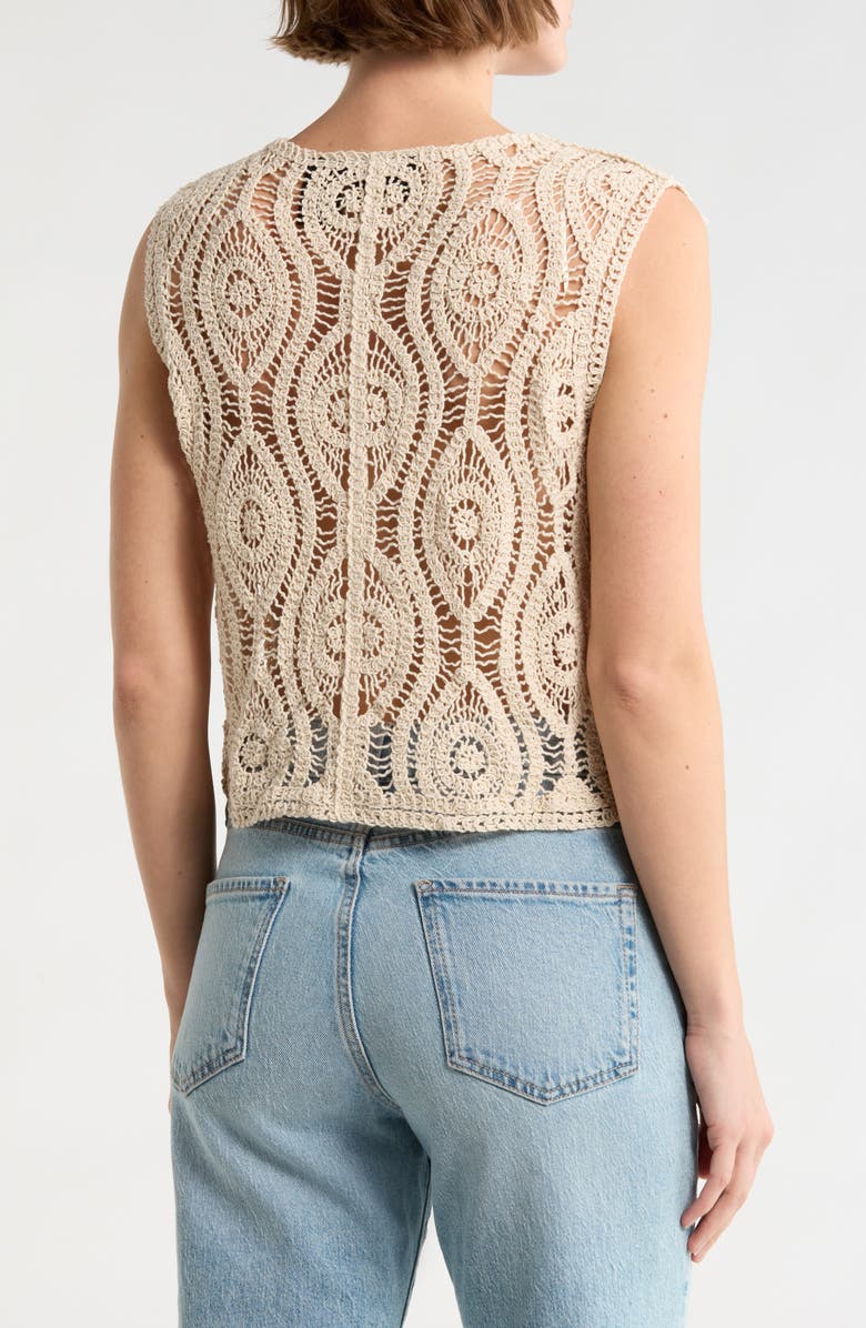 Forgotten Grace Button Front Onion Bulb Knit Top, Alternate, color, Natural