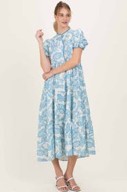 PinkBlush Paisley Print Tiered Midi Dress