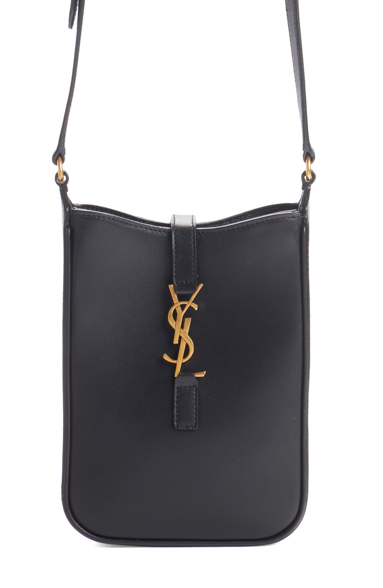 Saint Laurent Mini Le 5 à 7 Vertical Leather Crossbody Bag, Main, color, 