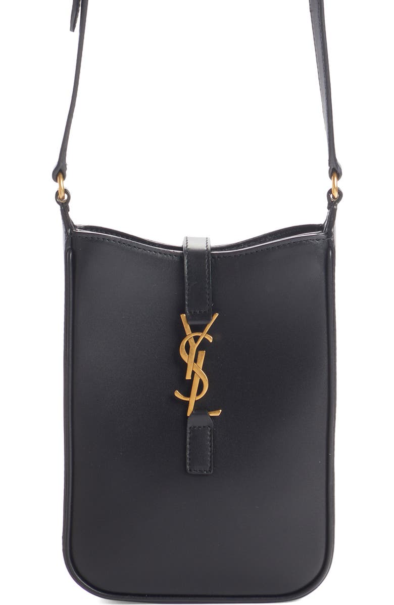Saint Laurent Mini Le 5 à 7 Vertical Leather Crossbody Bag, Main, color,