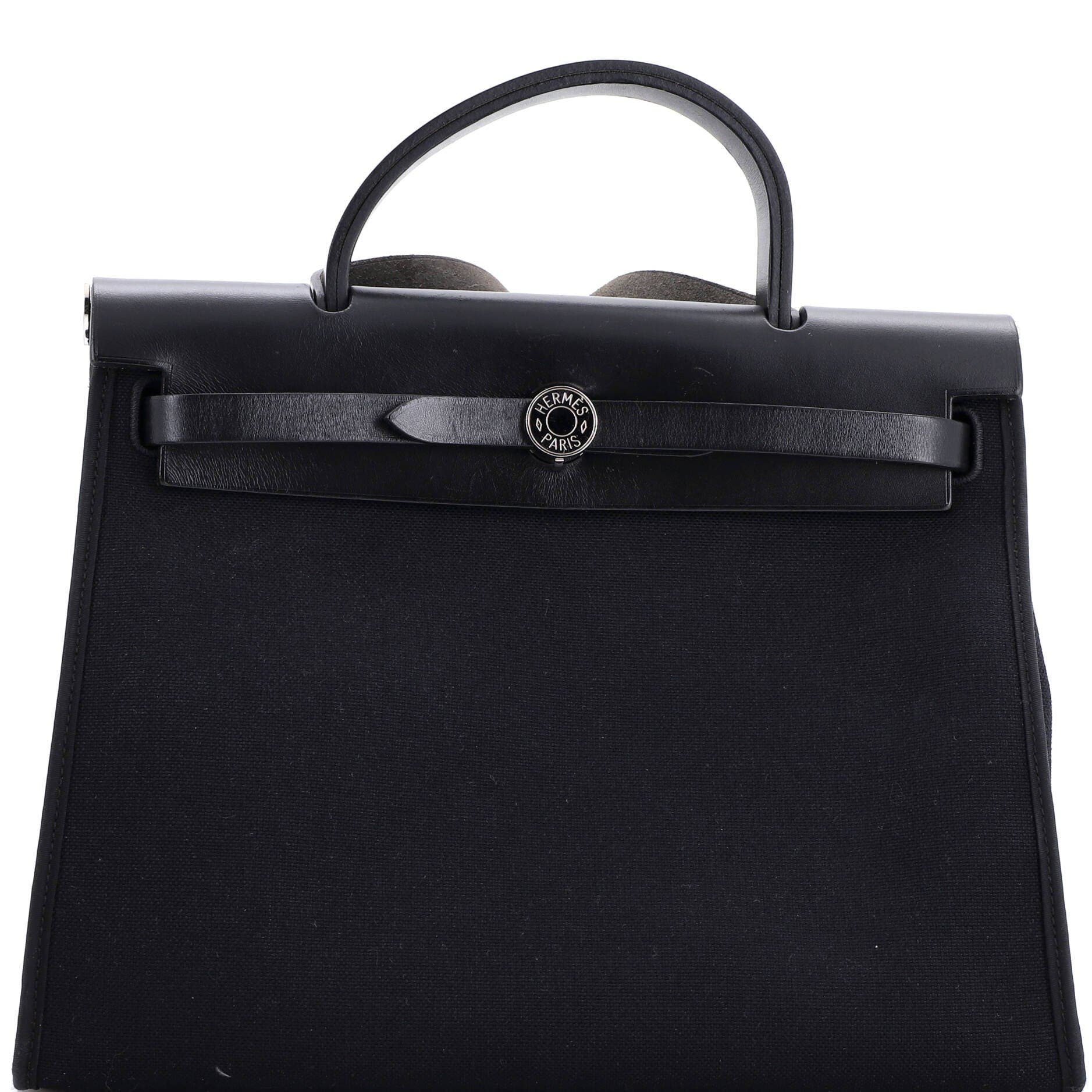 Pre-Owned Hermes Herbag Zip Leather and Toile 31, Main, color, 