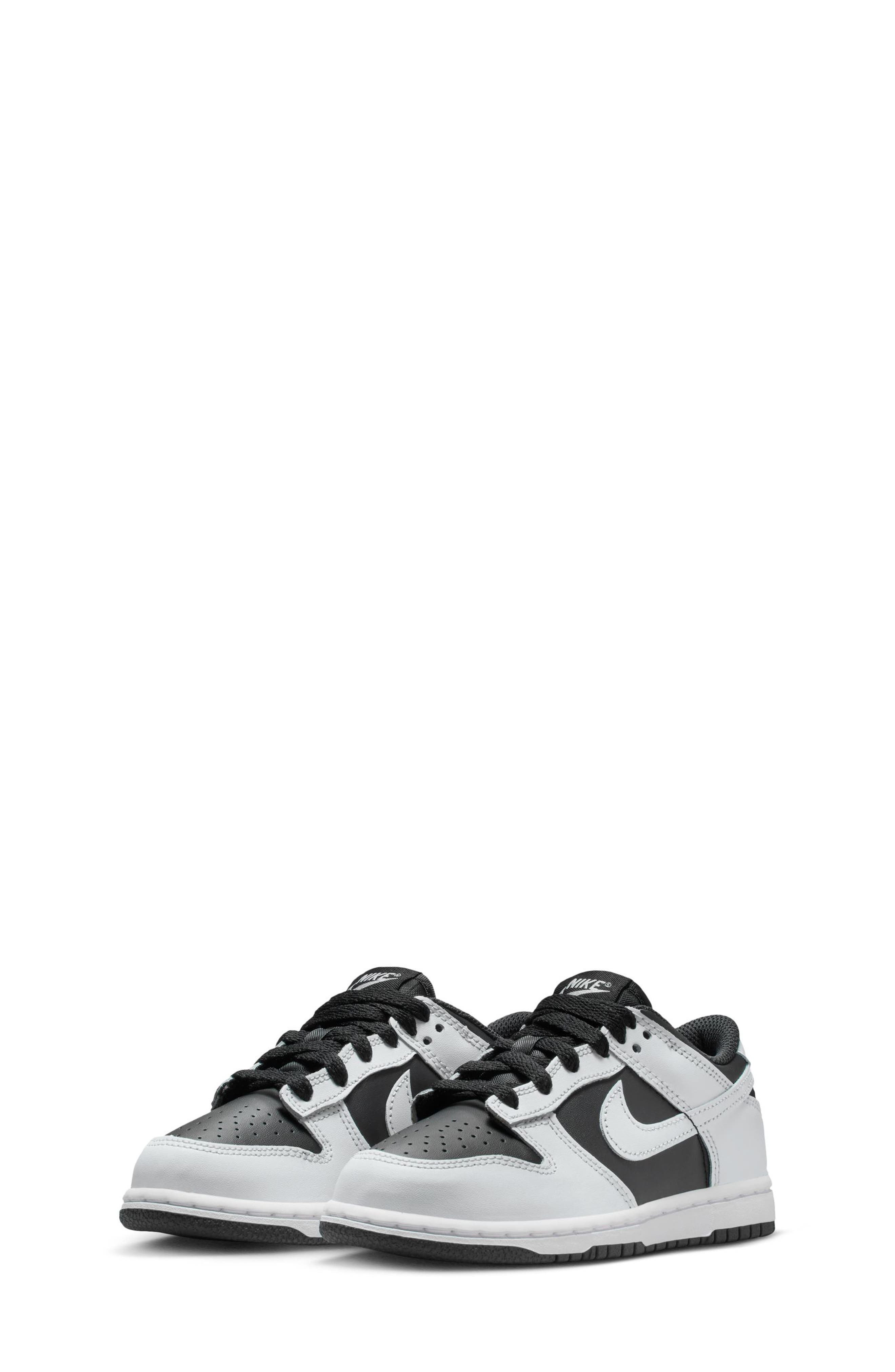 Nike Kids' Dunk Low Basketball Sneaker, Main, color, Black/ Platinum Tint/ White