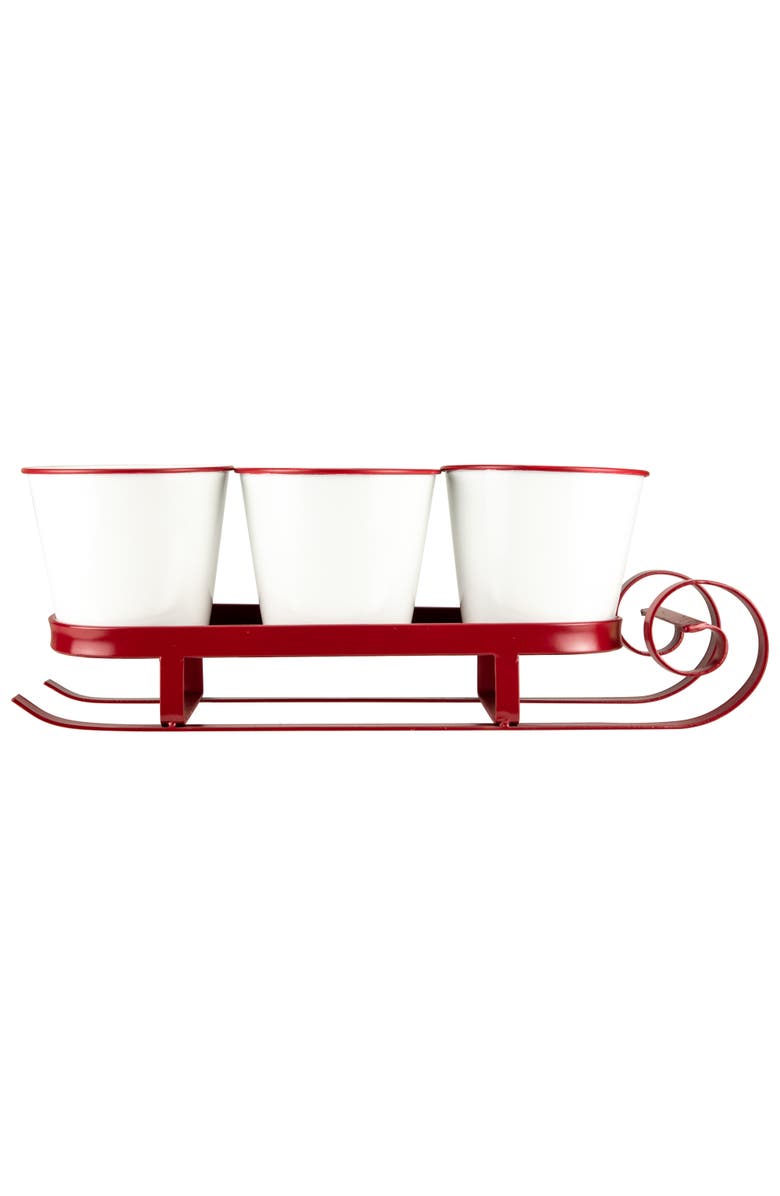 Northlight Sleigh with "Noel", "Joy" and "Merry" Buckets Christmas Centerpiece - 18.75" - Red, Alternate, color, 