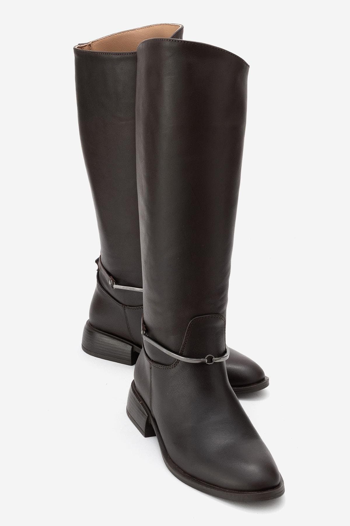 Ansel Leather Riding Boot, Alternate, color, Brown