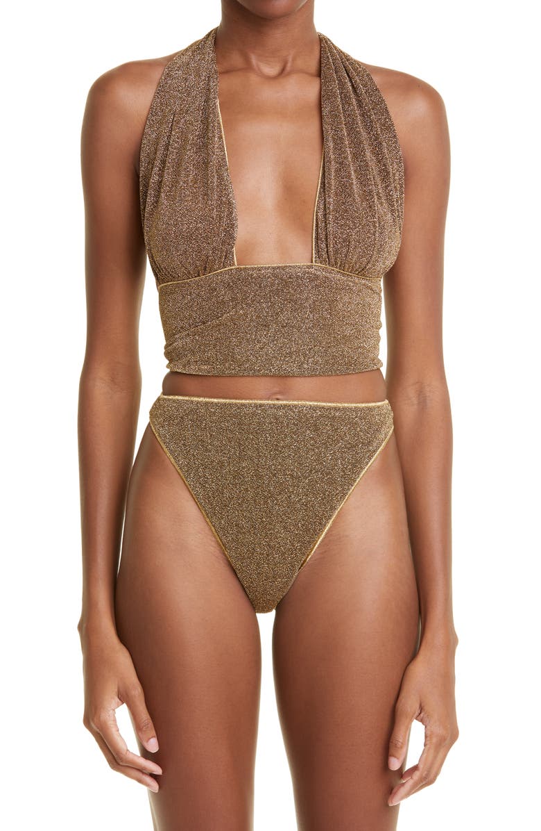 Oséree Lumière Halter Neck Two-Piece Swimsuit, Main, color, 