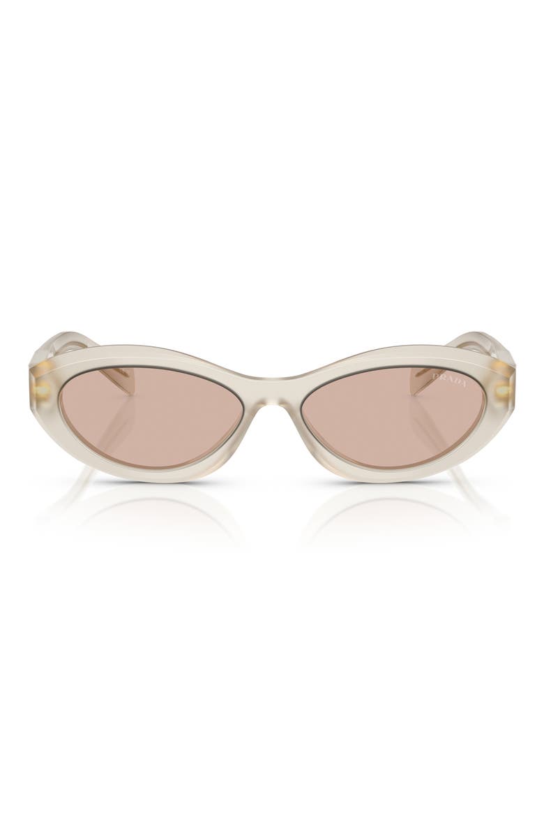 55mm Irregular Sunglasses, Main, color, BROWN WHITE