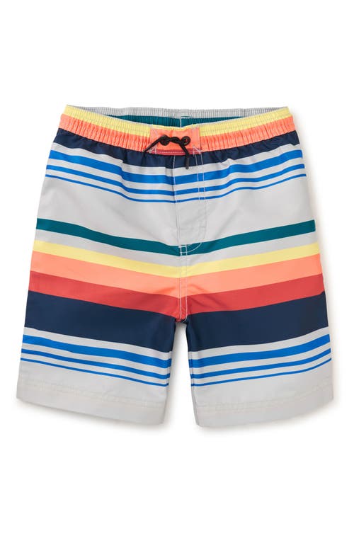 Tea Collection Full-length Swim Trunks In Mediterranean Stripe