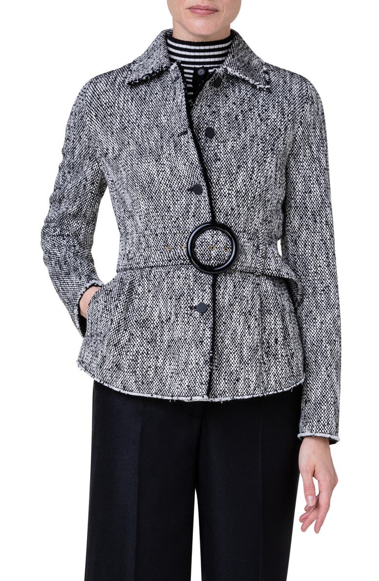 Akris punto Cotton Blend Tweed Jacket, Main, color, 