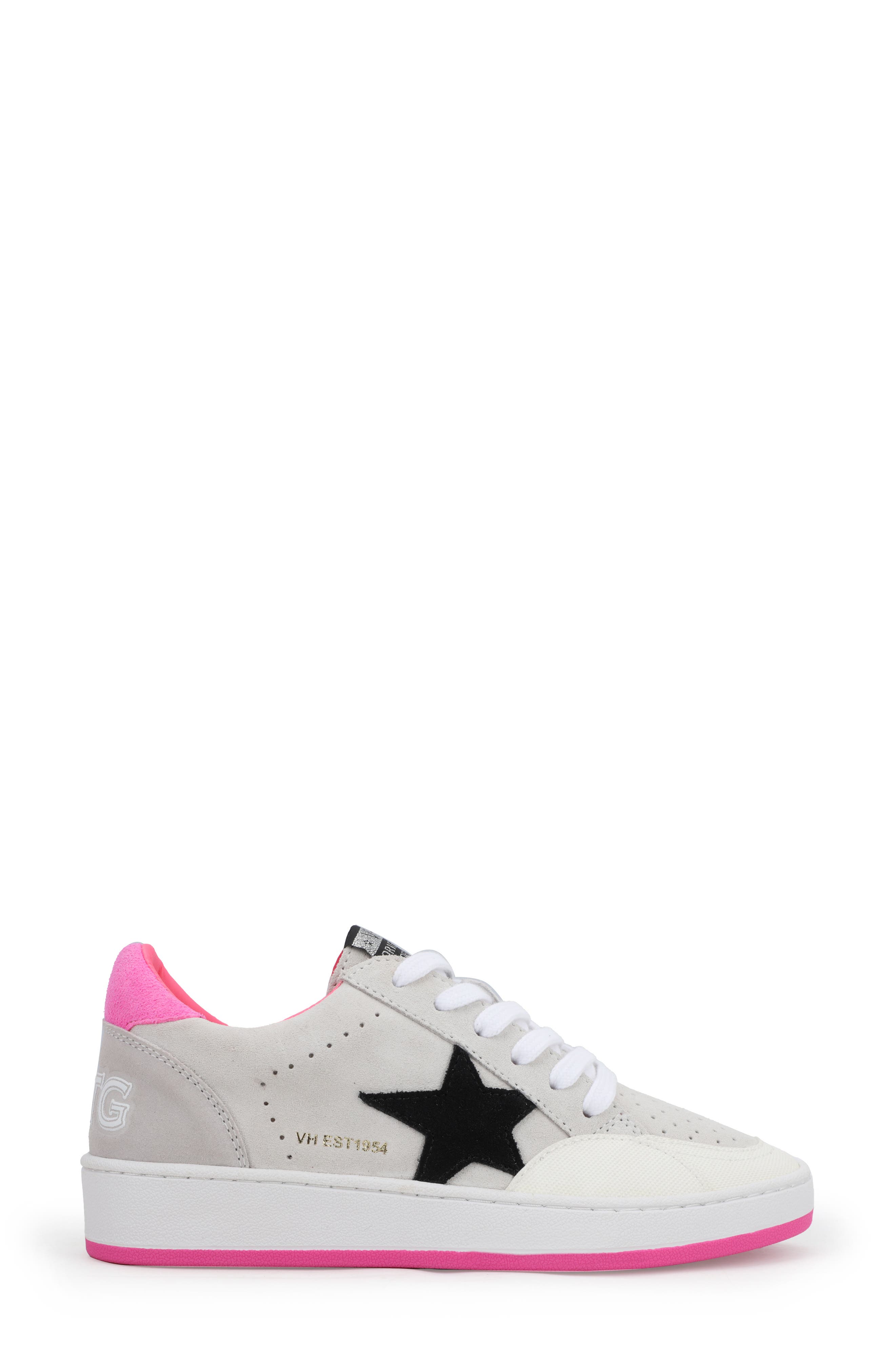 Destiny Faux Fur Detail Sneaker, Alternate, color, NEON PINK POP