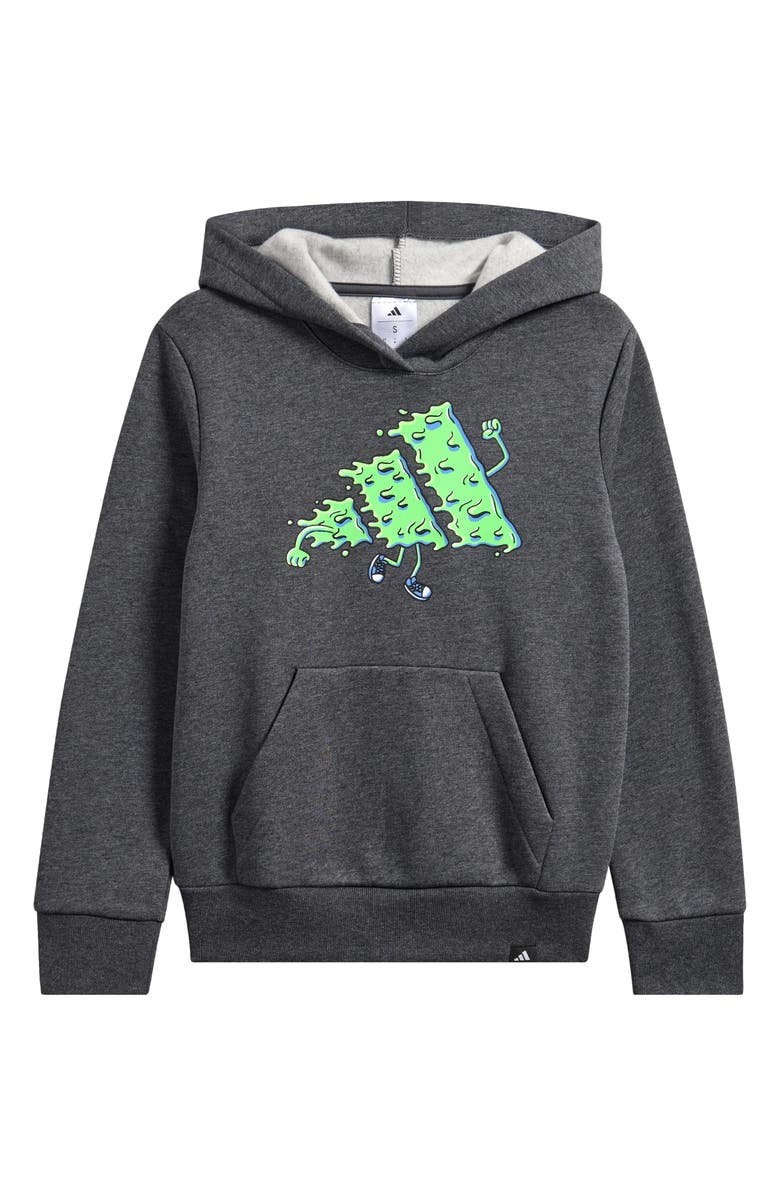 adidas Kids' Logo Graphic Hoodie, Main, color, Dark Heather