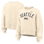 Nike Women's Nike Natural Seattle Seahawks Oversized High Hip Legacy Arch Phoenix Fleece Sweatshirt