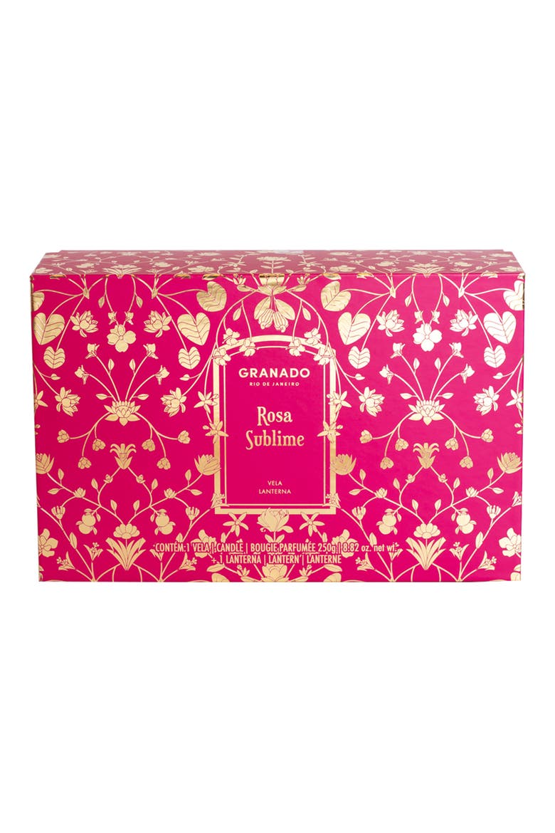 Rosa Sublime Scented Candle & Lantern Set, Alternate, color, NO COLOR
