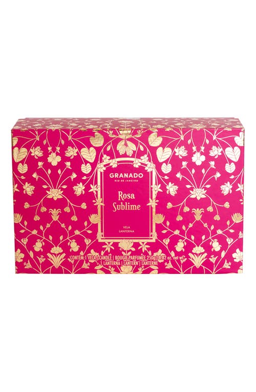 Granado Rosa Sublime Scented Candle & Lantern Set In Gold