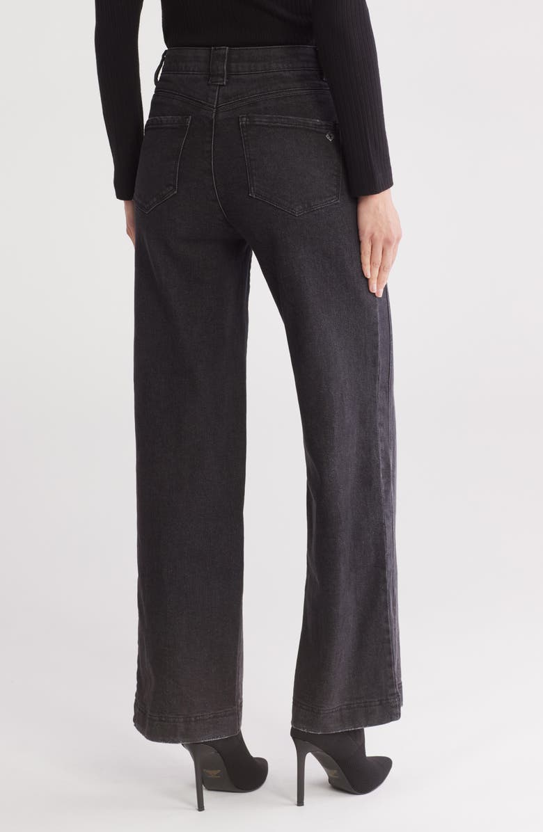 Democracy Skyrise Front Panel Wide Leg Jeans, Alternate, color, Washed Black Artisinal