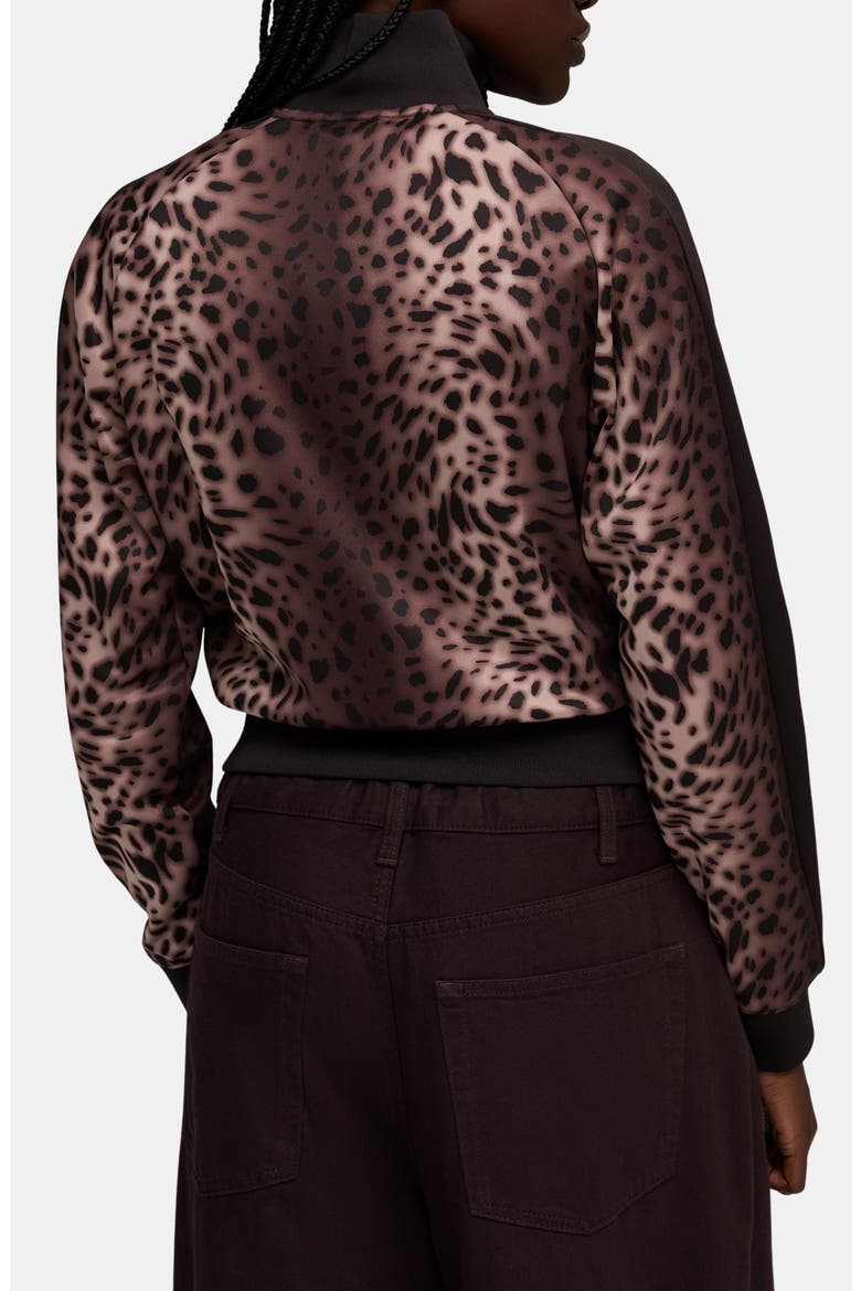T7 Leo Luxe Leopard Zip Front Sweatshirt, Alternate, color, PUMA BLACK