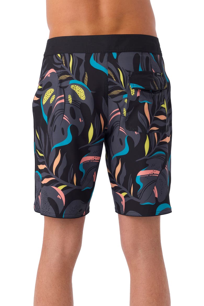 Hyperfreak Mysto Scallop Swim Trunks, Alternate, color, BLACK LEAVES