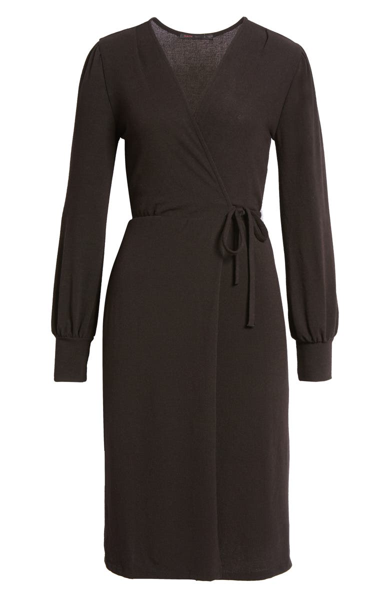 Fraiche by J Wrap Long Sleeve Midi Sweater Dress, Alternate, color,