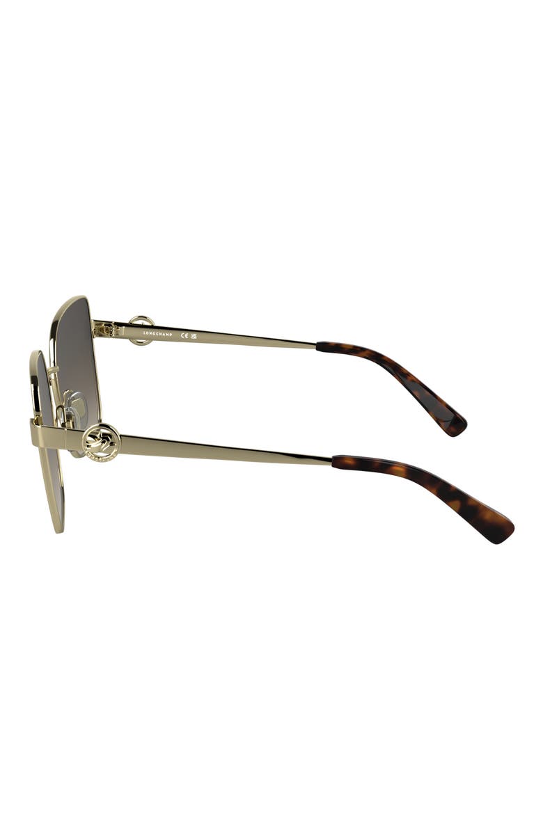 Medallion 56mm Butterfly Sunglasses, Alternate, color, GOLD/ GRADIENT BROWN