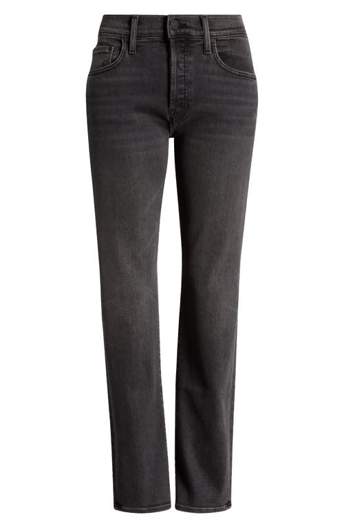 Mother The Hiker Hover Mid Rise Slim Straight Leg Jeans In Black