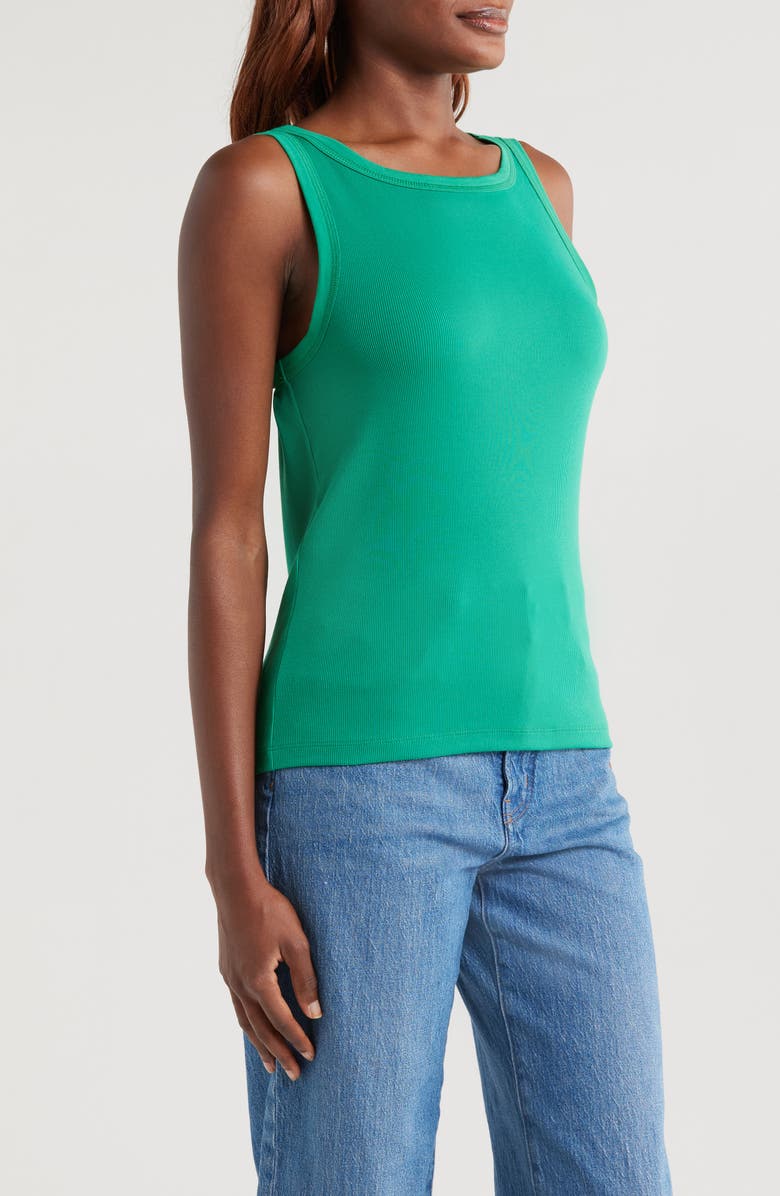 Madewell High Neck Cotton Tank, Alternate, color, Verdant Green