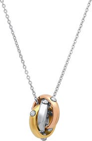 STEELTIME HMY JEWELRY Tri-Tone Ring Necklace