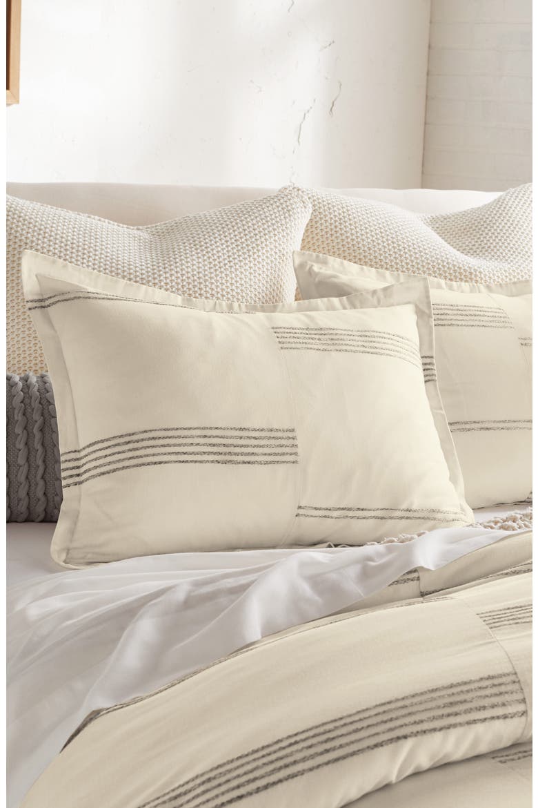 Marled Stripe Duvet Cover & Sham Set, Alternate, color, NATURAL