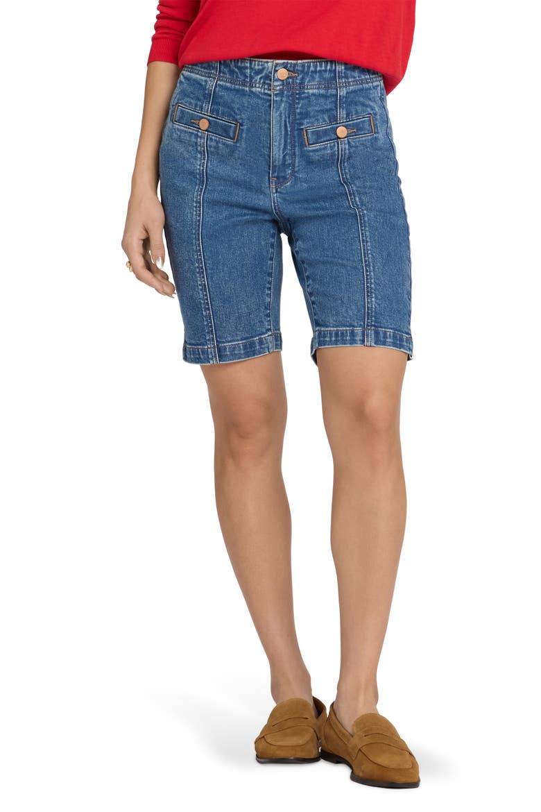Ella Patch Pocket Denim Shorts, Main, color, SALTON
