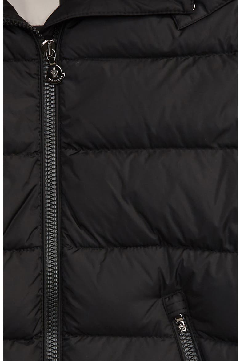 Abelle Down Coat with Genuine Blue Fox Fur Trim, Alternate, color, BLACK