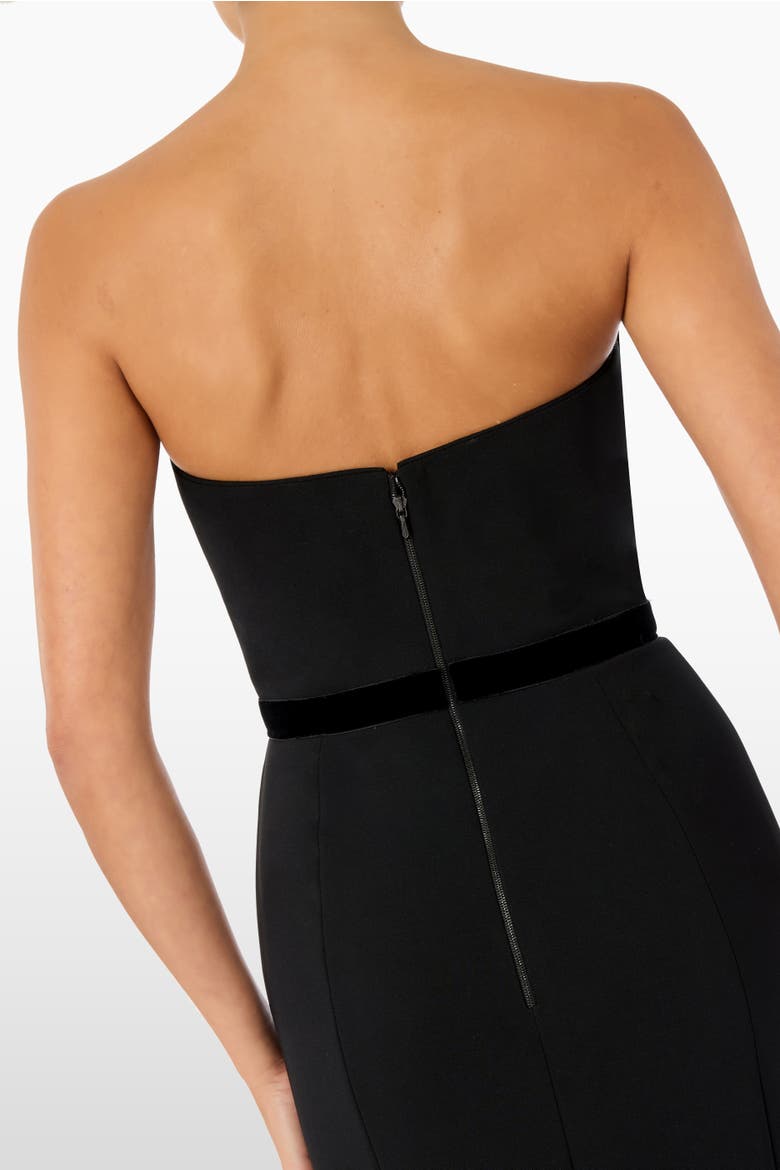 Pamela Bow-Detail Strapless Maxi Dress, Alternate, color, Liquorice