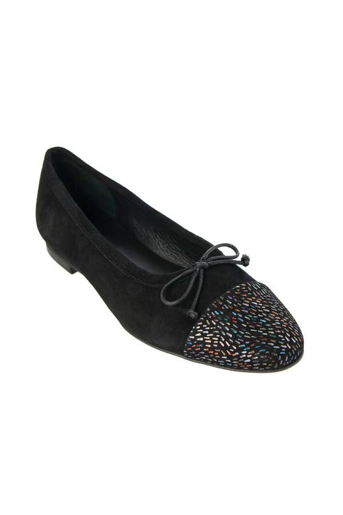 Menina Step Amelie Leather Ballet Flat In Black