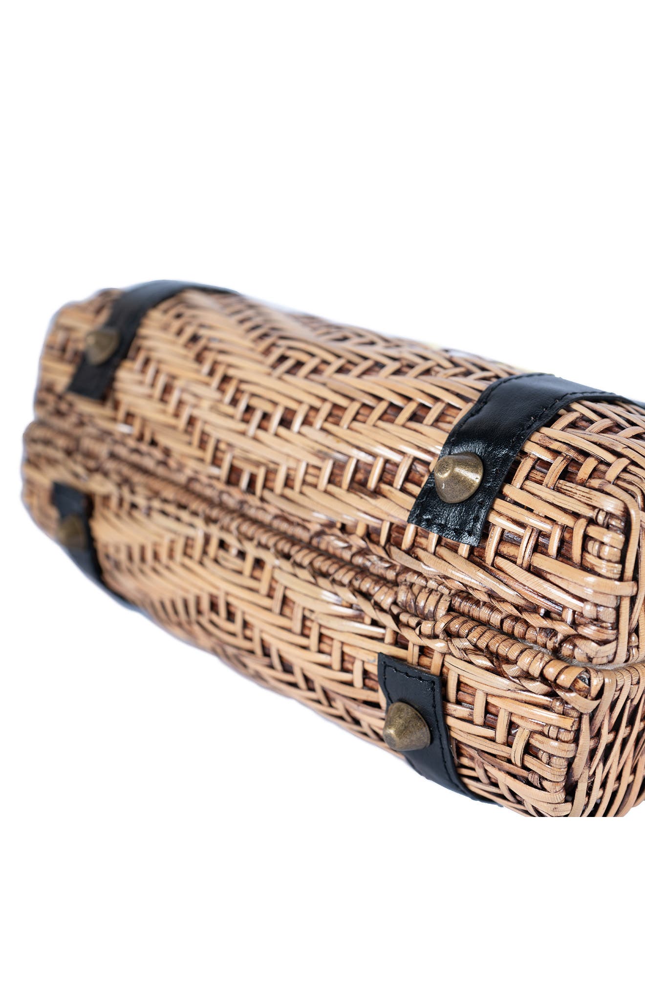 Jelavu Morgana Rattan & Leather Shoulder Bag, Alternate, color, 