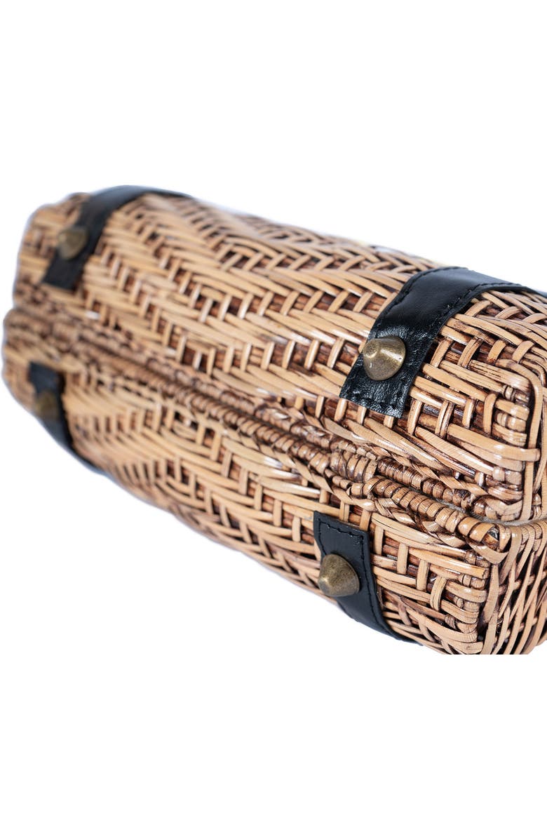 Jelavu Morgana Rattan & Leather Shoulder Bag, Alternate, color,