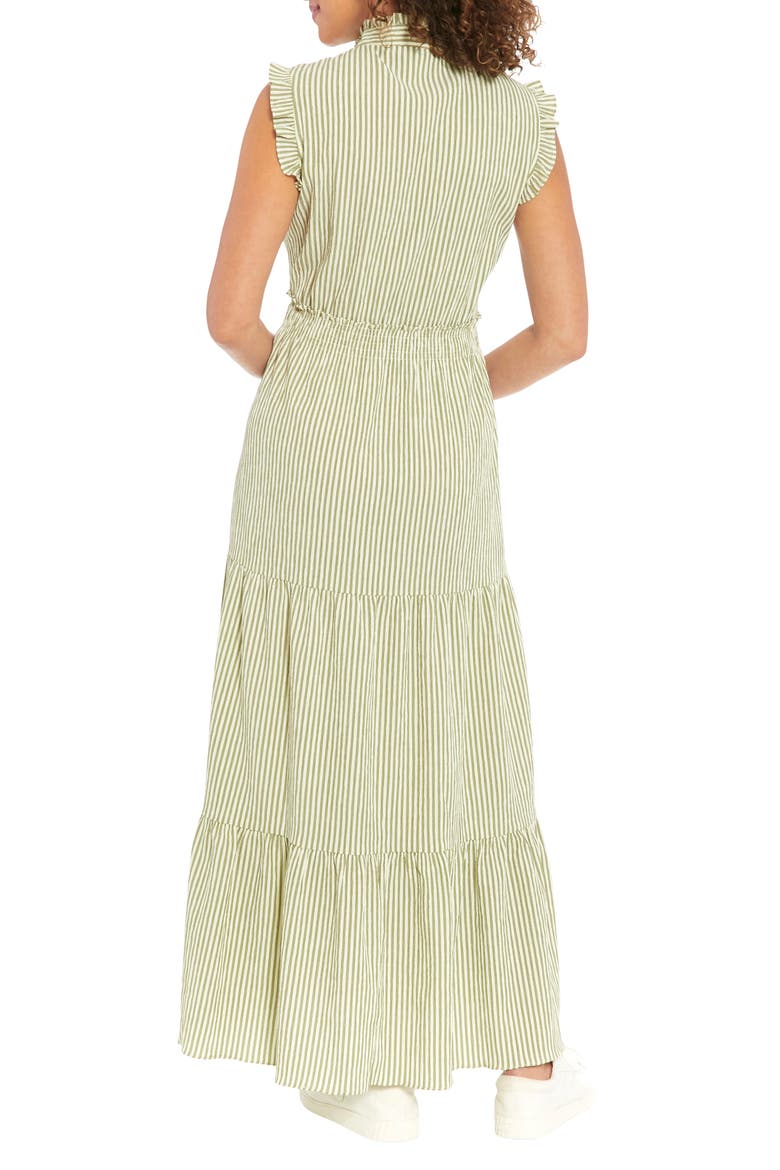Stripe Ruffle Tiered Maxi Dress, Alternate, color, OLIVE