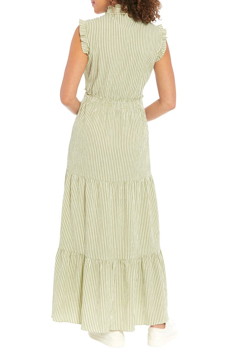 London Times Stripe Ruffle Tiered Maxi Dress, Alternate, color,
