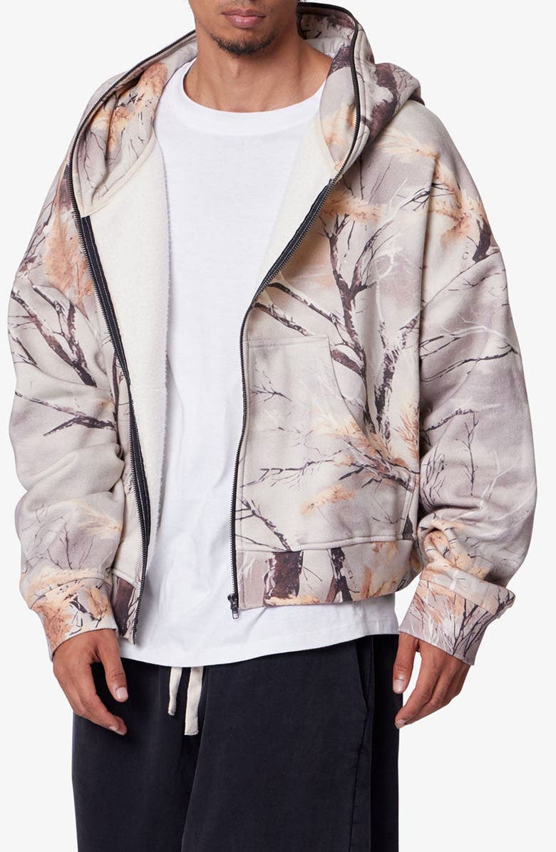 mnml Camo Print Oversize Cotton Full-Zip Hoodie, Alternate, color, 