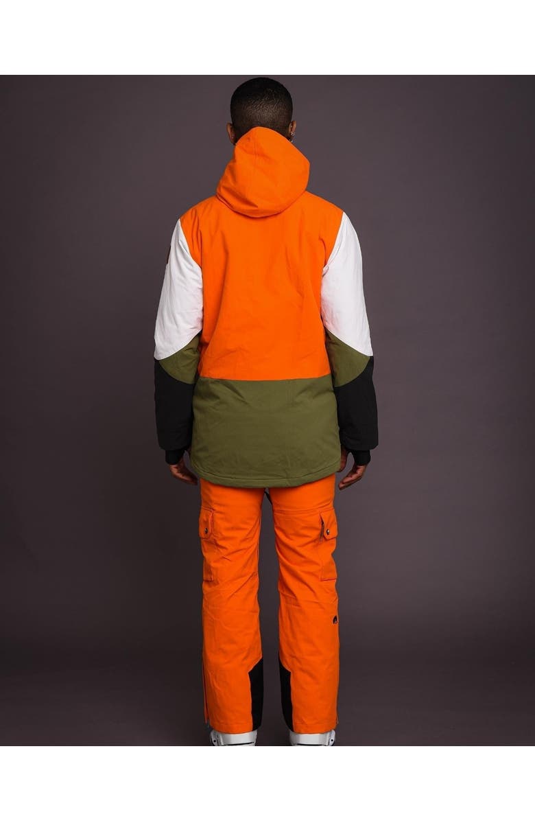 OOSC Yeh Man Men's Ski & Snowboard Jacket - Orange, Khaki & White, Alternate, color, Orange, Khaki, White