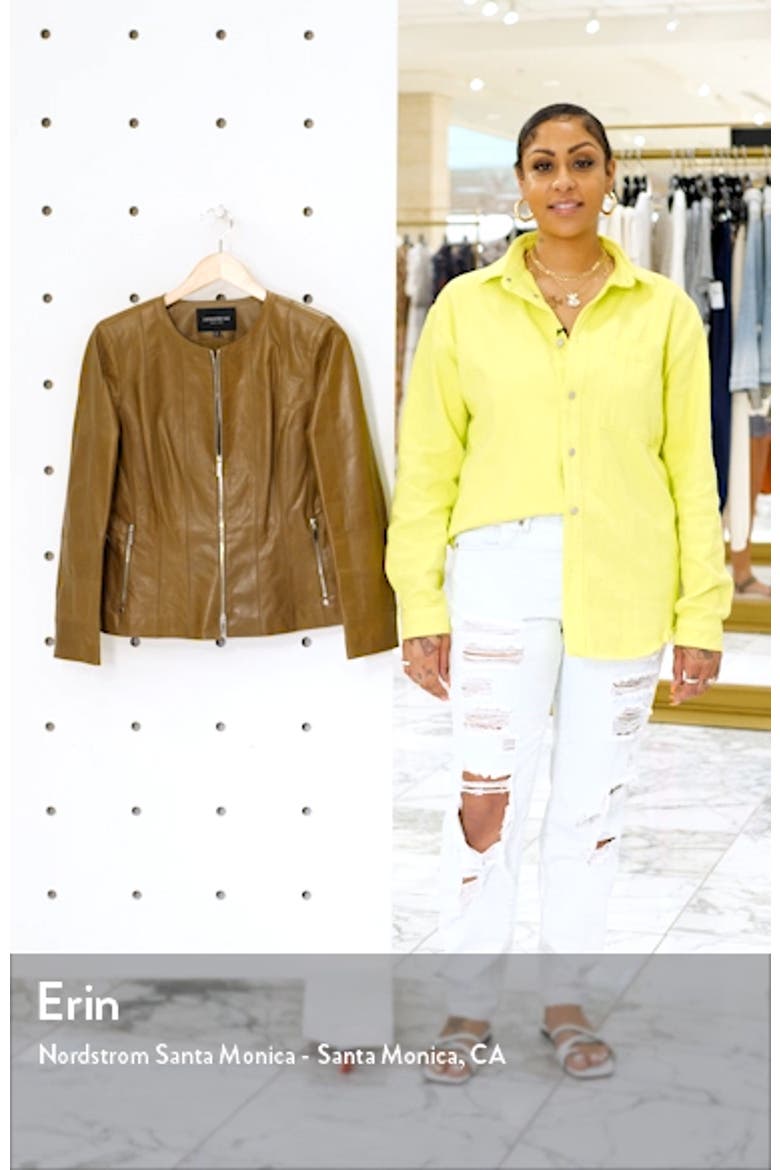 Courtney Glazed Lambskin Leather Jacket video