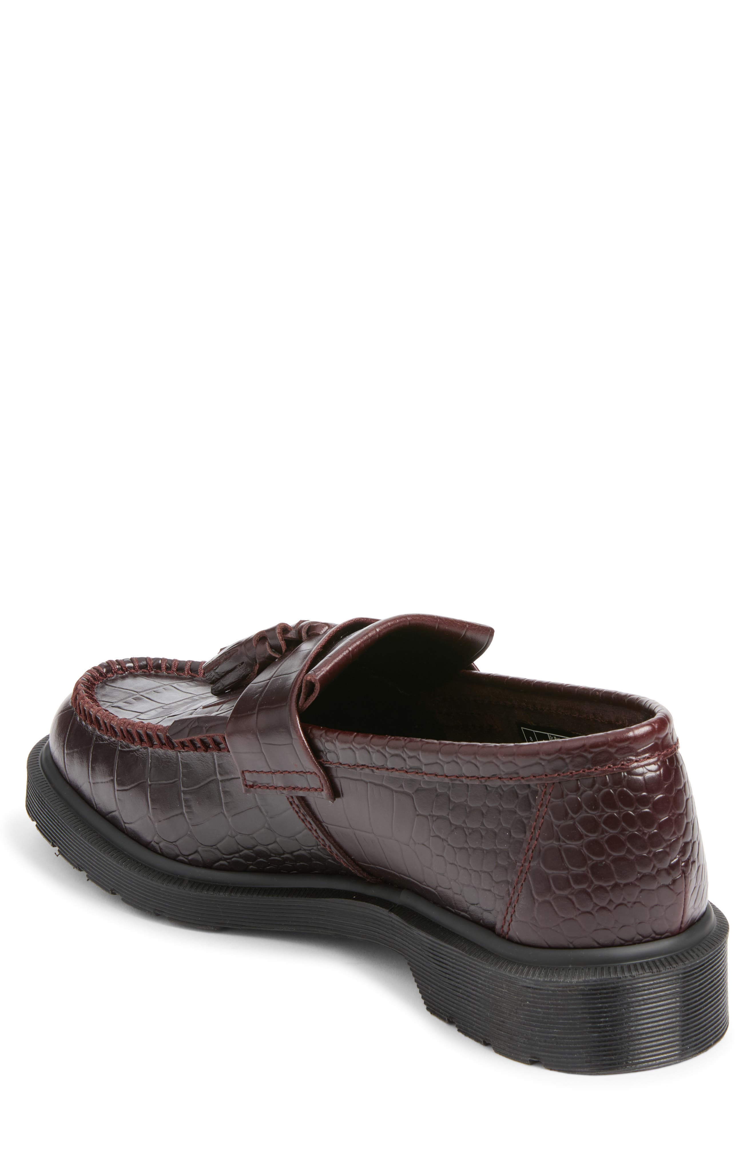 Adrian Croc Embossed Tassel Loafer, Alternate, color, SPICED BROWN