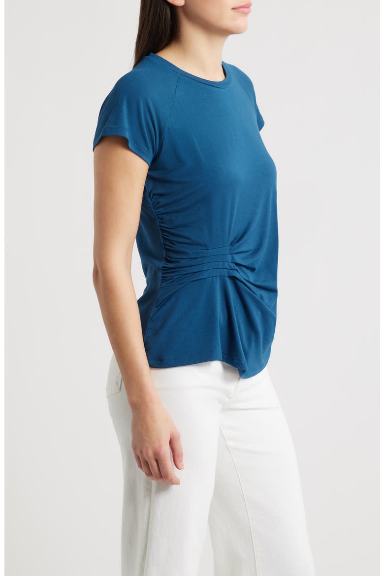 Draped Crewneck T-Shirt, Alternate, color, BLUE OPAL