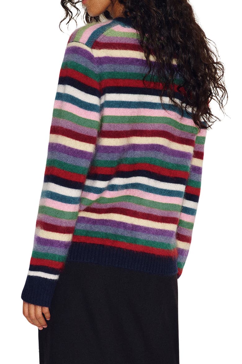 x Alexa Chung Hug Cashmere Sweater, Alternate, color, MULTI STRIPE
