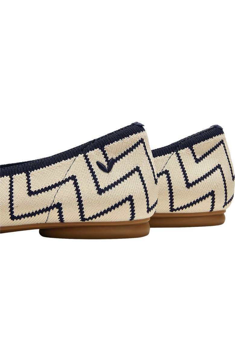 VIVAIA Almond-Toe Bow Flats, Alternate, color, Ivory Navy V-Print