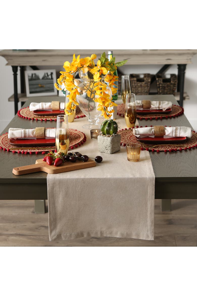 Solid Chambray Table Runner, Alternate, color, Stone
