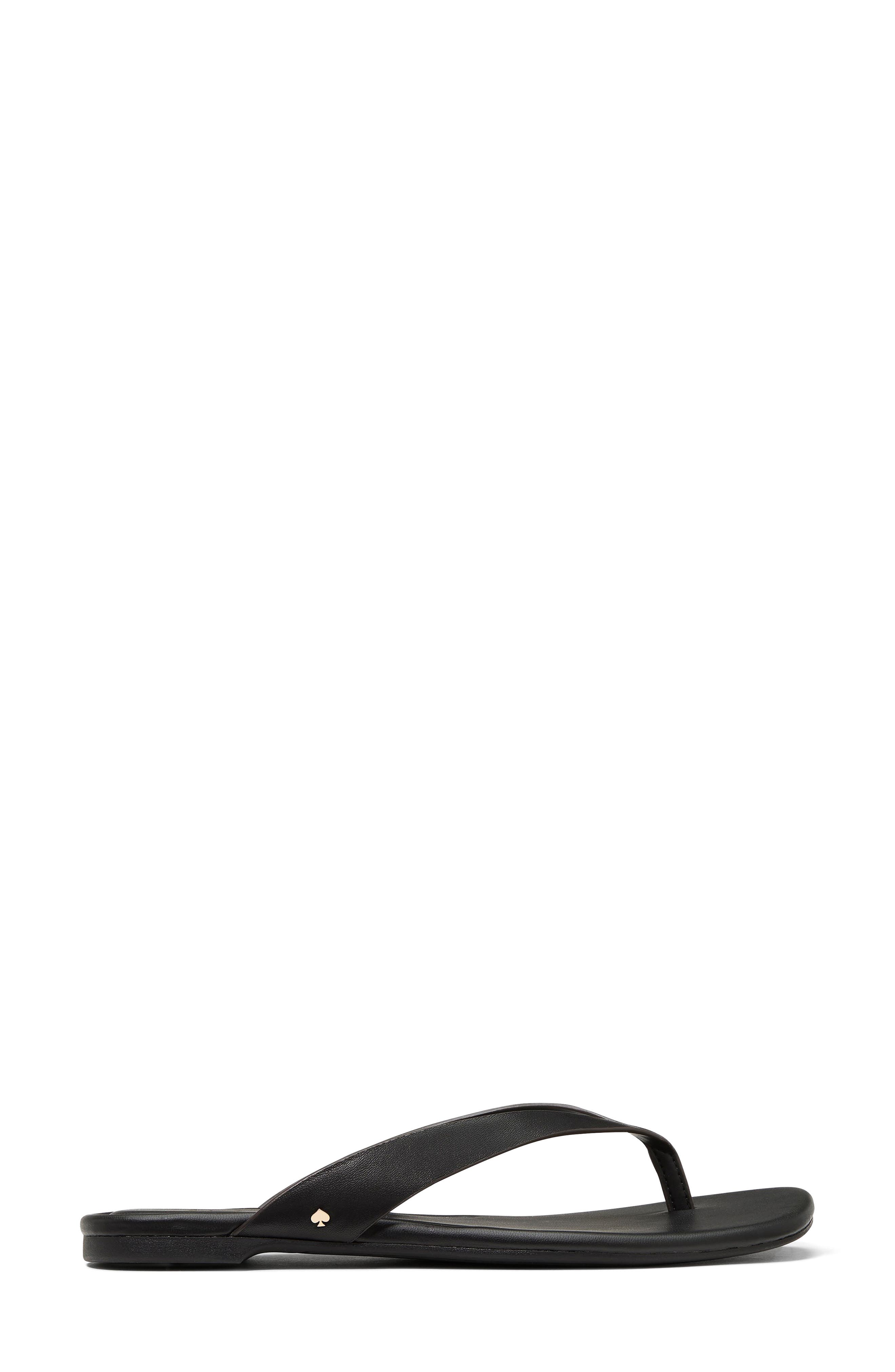 Kate Spade New York sandie flip flop, Alternate, color, Black